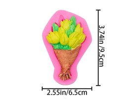 Molde silicona ramo de tulipanes 2D